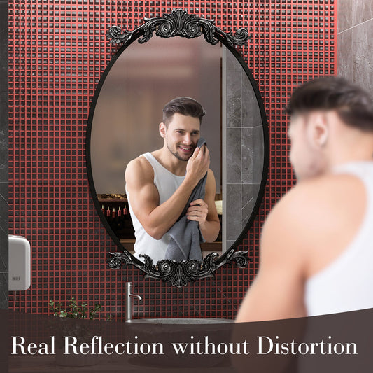 Carved Oval Arch Decorative Wall Mirror