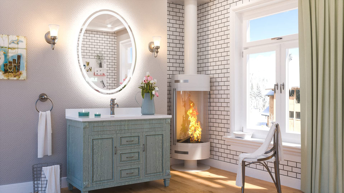 LED Frameless Oval Lighted Mirror