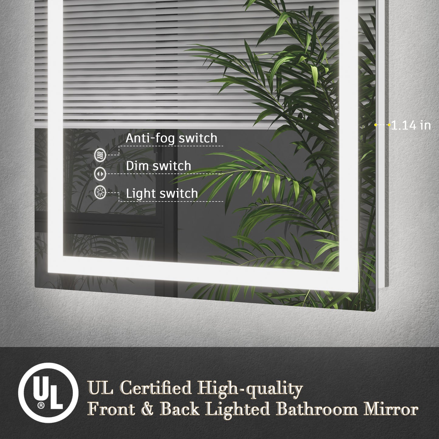 Frameless Dual Front & Back LED Mirror