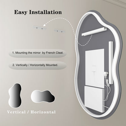 Irregular Bathroom Mirror with Backlit