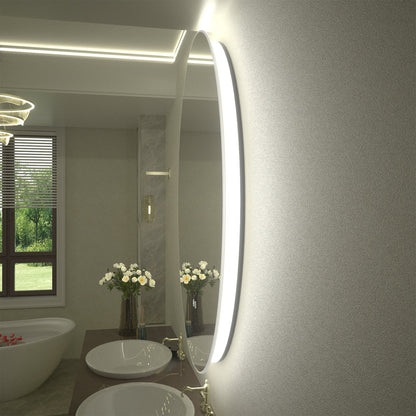 LED Frameless Round Lighted Mirror