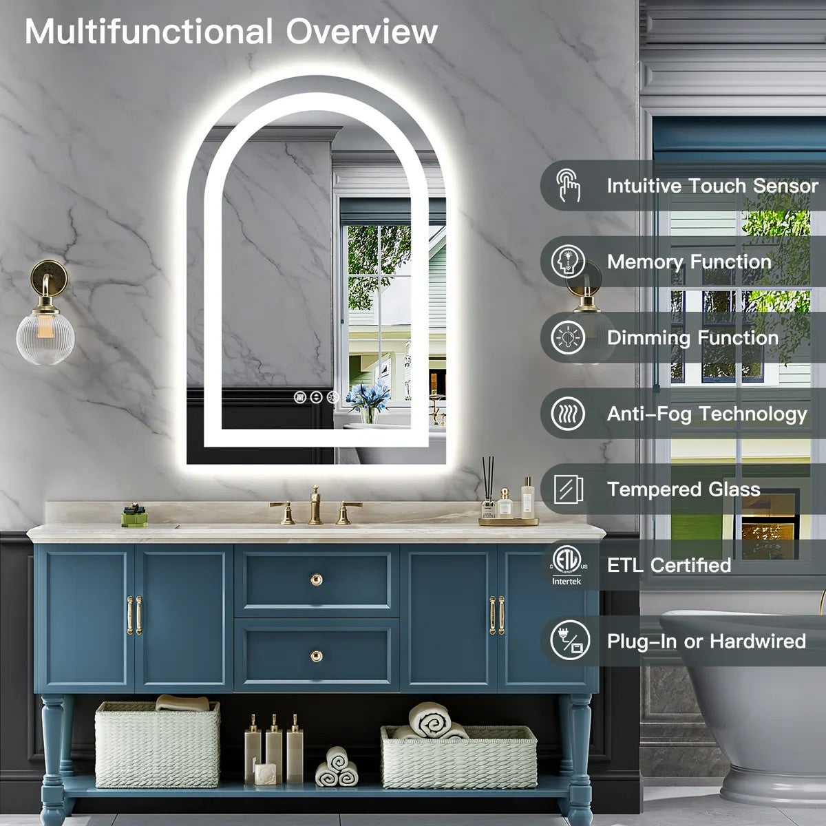 Arched LED Vanity Mirror