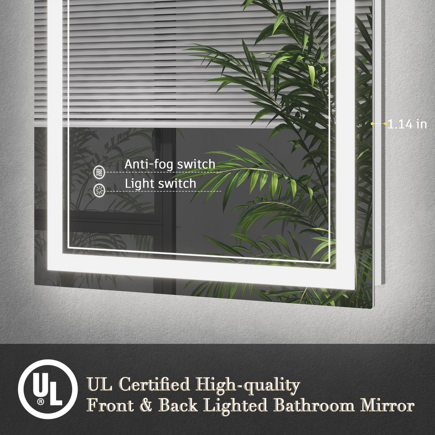 LED Frameless Front Lighted Mirror