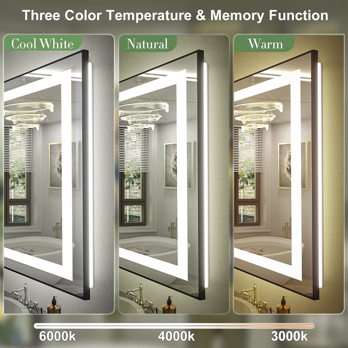 LED Framed Front & Back Lighted Mirror