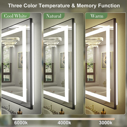 LED Framed Front & Back Lighted Mirror