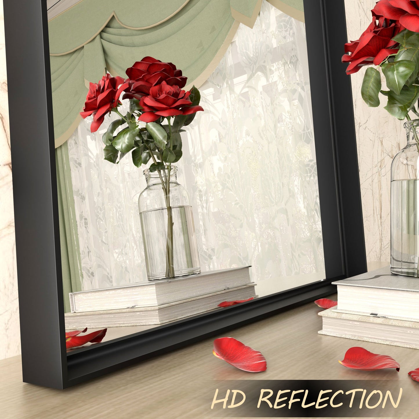 Rectangular Aluminum Alloy Framed Wall Bathroom Vanity Mirror