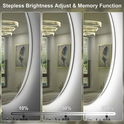 LED Frameless Round Lighted Mirror