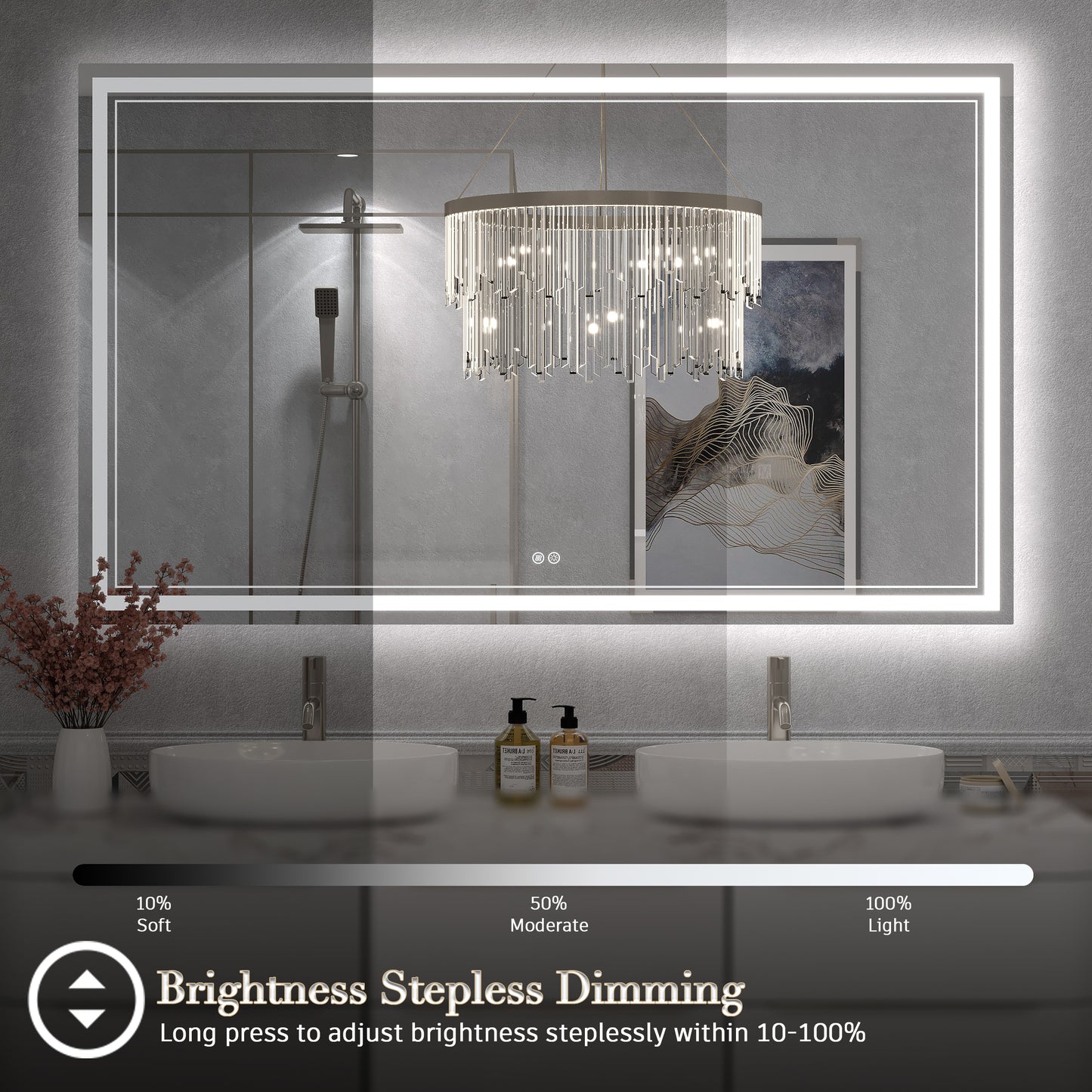 LED Frameless Front Lighted Mirror