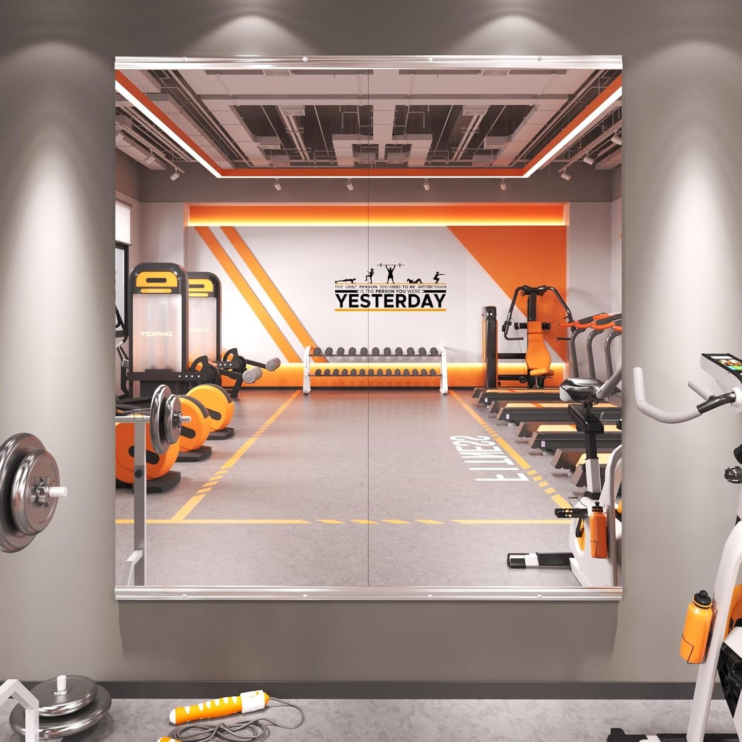 Home Gym Mirror, Frameless Full Body Wall Mirror