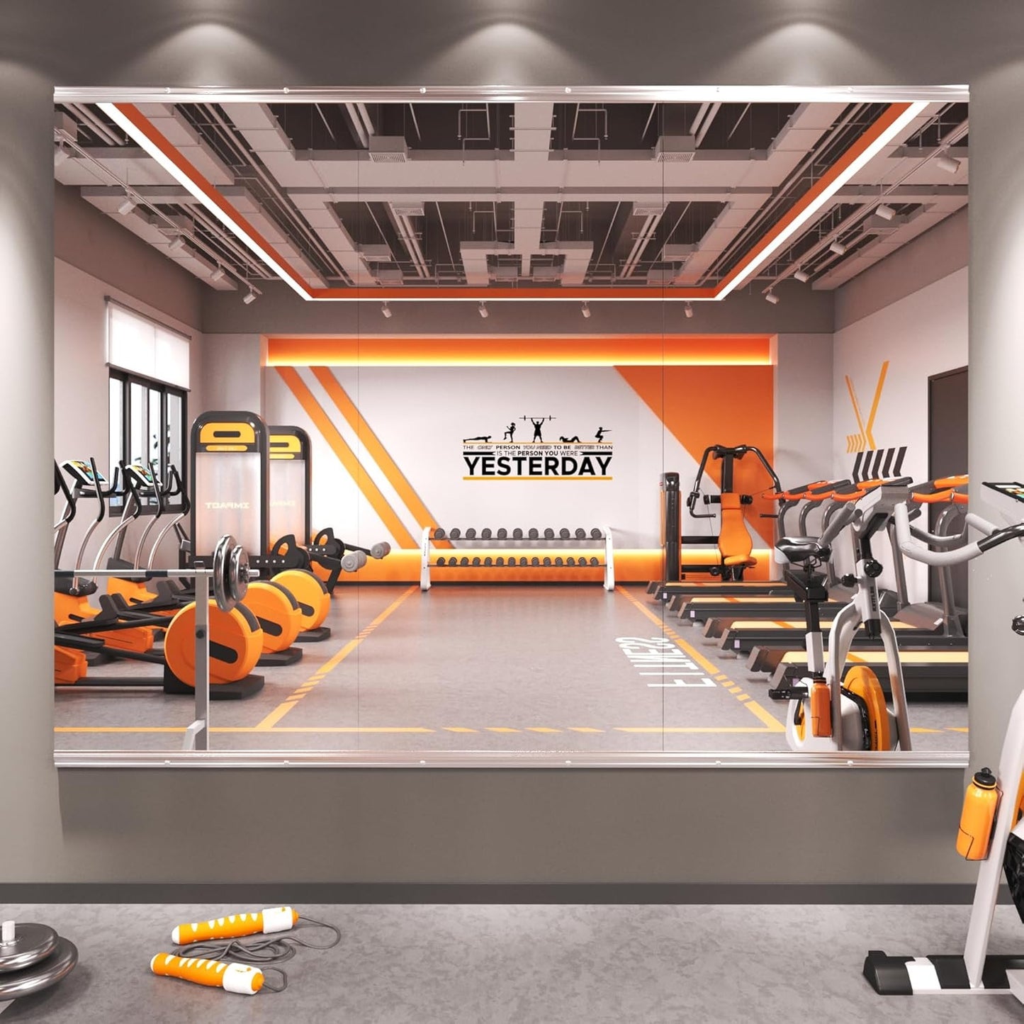 Home Gym Mirror, Frameless Full Body Wall Mirror