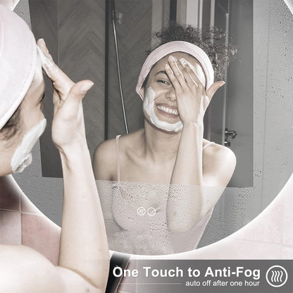 LED Frameless Round Lighted Mirror