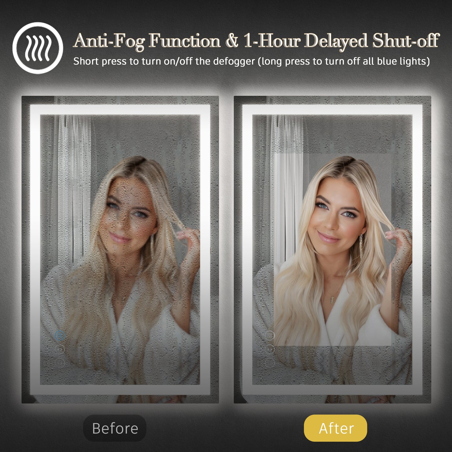 Frameless Dual Front & Back LED Mirror