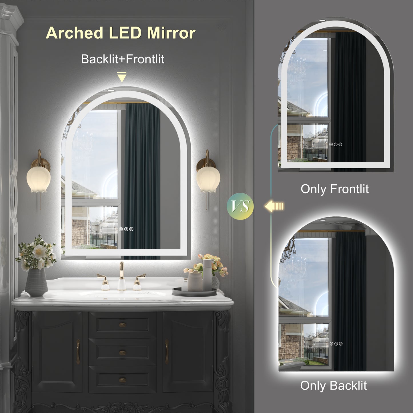 Arched LED Vanity Mirror