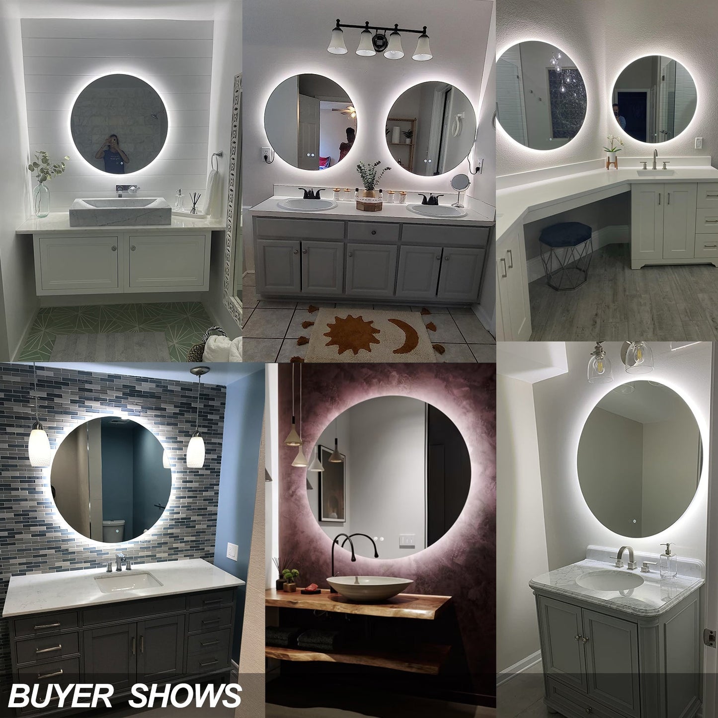 LED Frameless Round Lighted Mirror