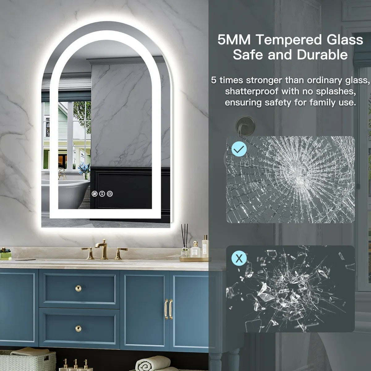 Arched LED Vanity Mirror