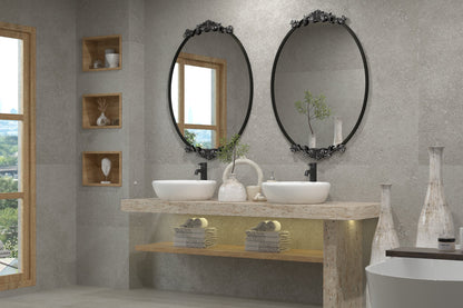 Carved Oval Arch Decorative Wall Mirror
