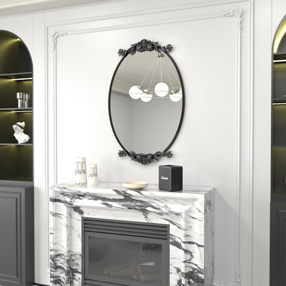 Carved Oval Arch Decorative Wall Mirror