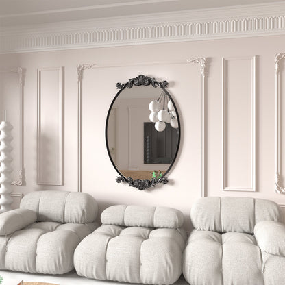 Carved Oval Arch Decorative Wall Mirror