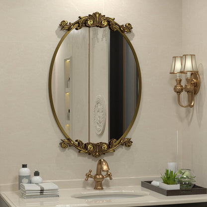 Carved Oval Arch Decorative Wall Mirror
