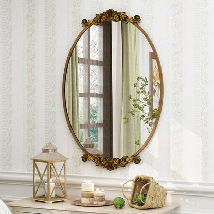 Carved Oval Arch Decorative Wall Mirror