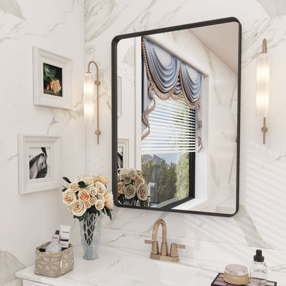 Framed Rectangle Wall Decor Mirror White