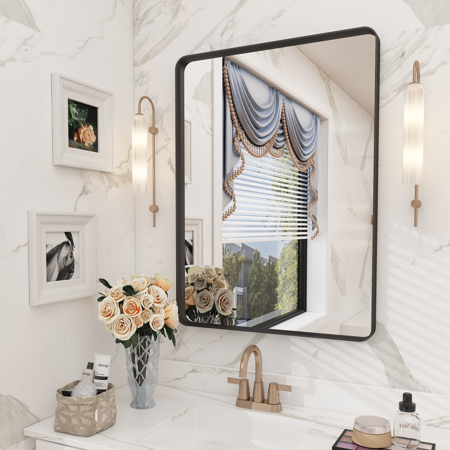Framed Rectangle Wall Decor Mirror