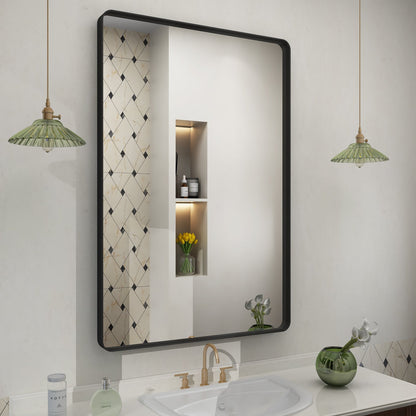 Framed Rectangle Wall Decor Mirror White