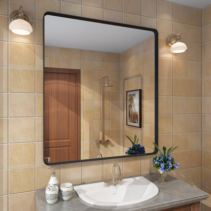 Framed Rectangle Wall Decor Mirror White
