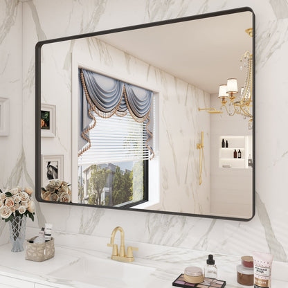 Framed Rectangle Wall Decor Mirror White