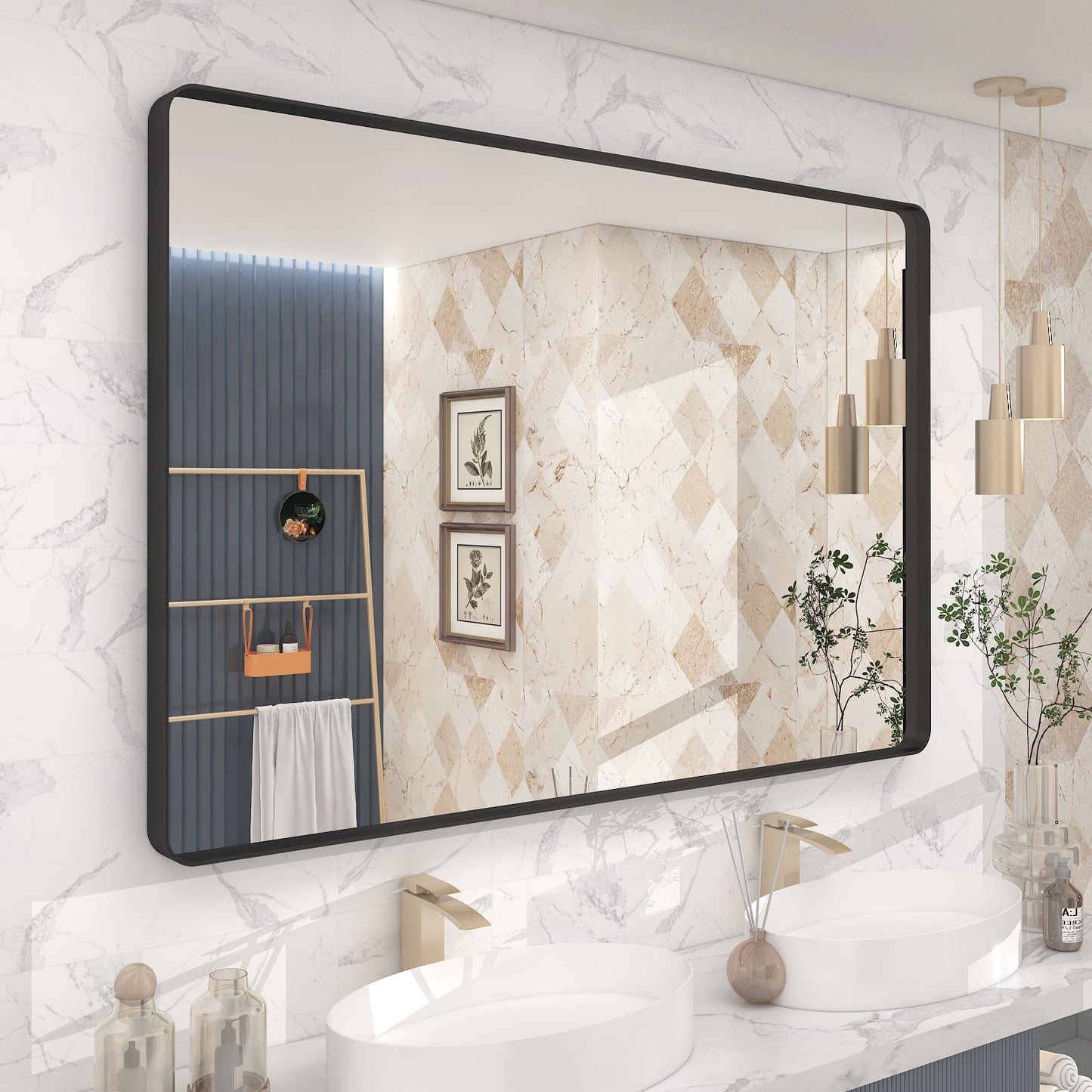 Framed Rectangle Wall Decor Mirror