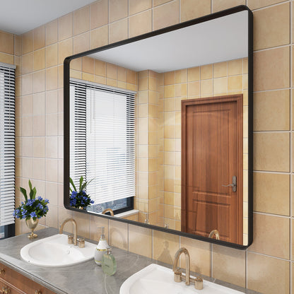 Framed Rectangle Wall Decor Mirror White