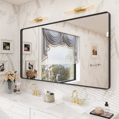Framed Rectangle Wall Decor Mirror White