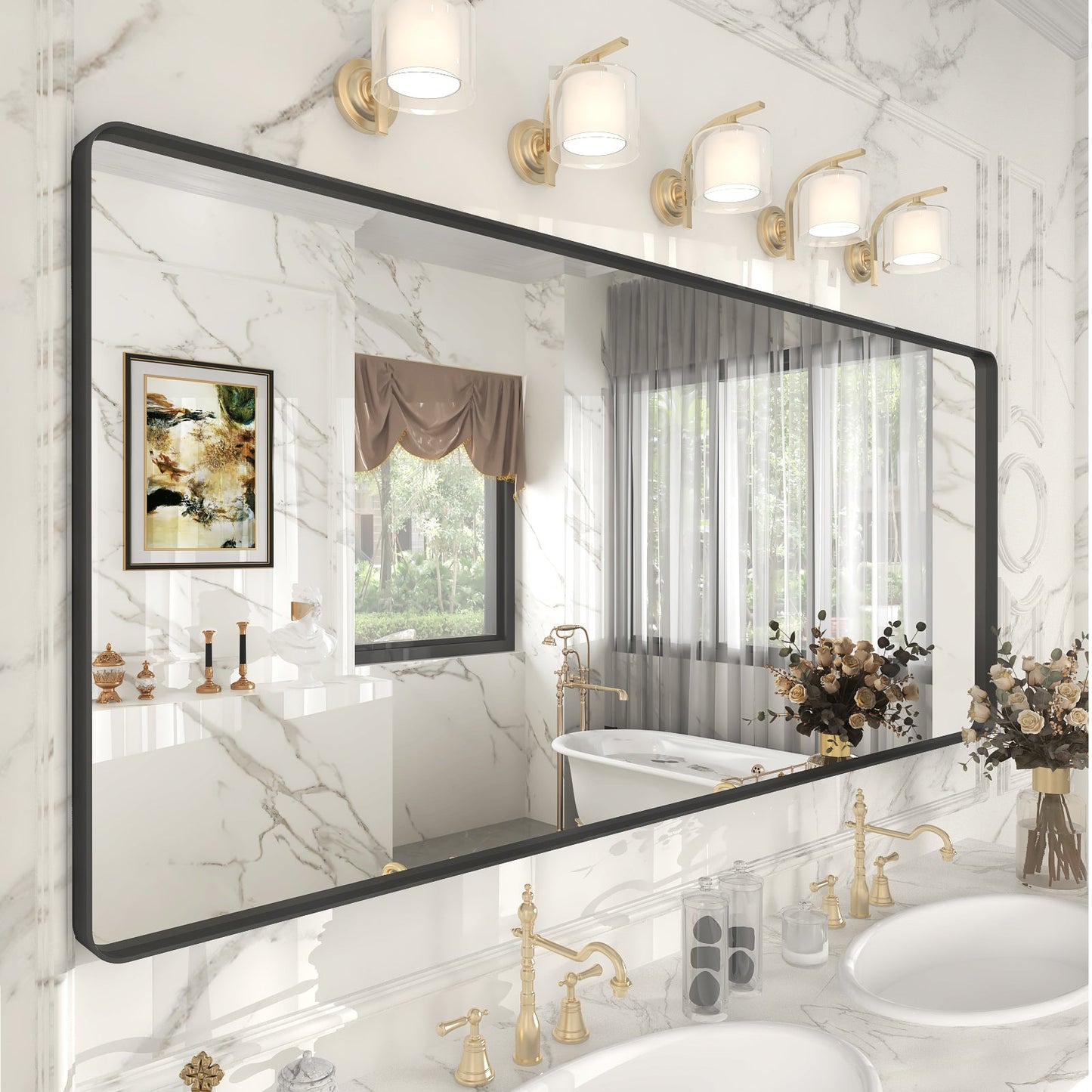 Framed Rectangle Wall Decor Mirror