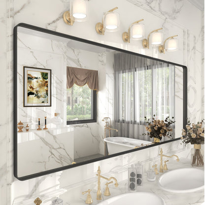 Framed Rectangle Wall Decor Mirror White