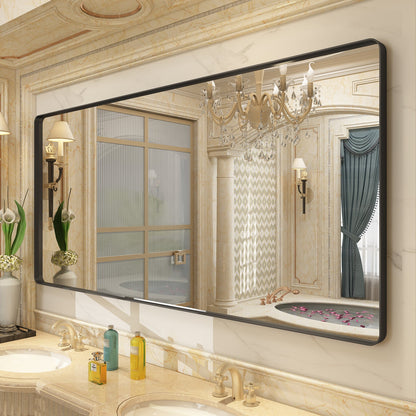 Framed Rectangle Wall Decor Mirror White