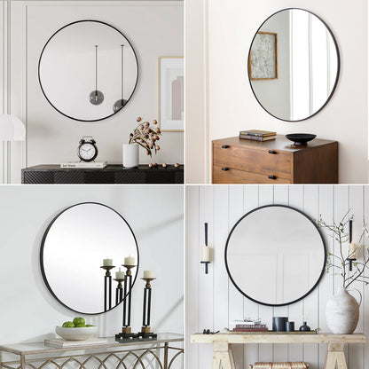 Framed Round Wall Decor Mirror