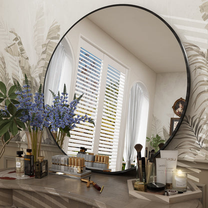 Framed Round Wall Decor Mirror