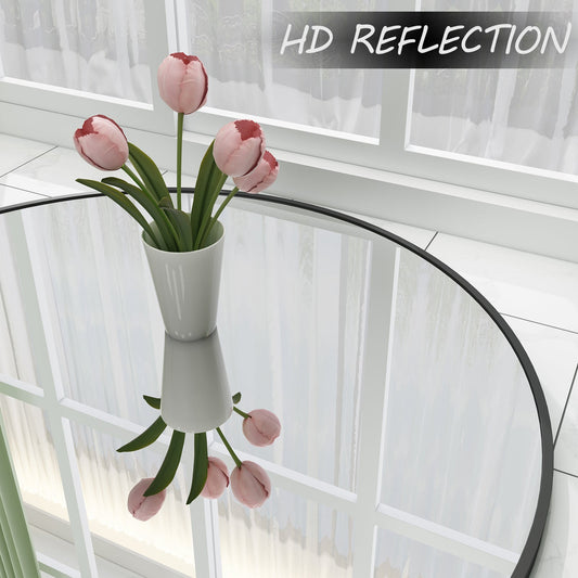Framed Round Wall Decor Mirror
