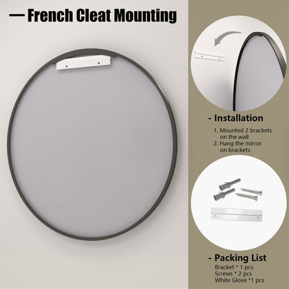 Framed Round Wall Decor Mirror