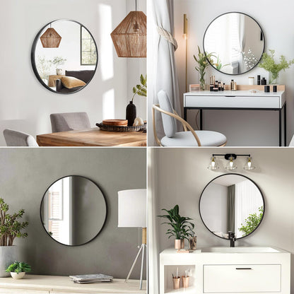 Framed Round Wall Decor Mirror