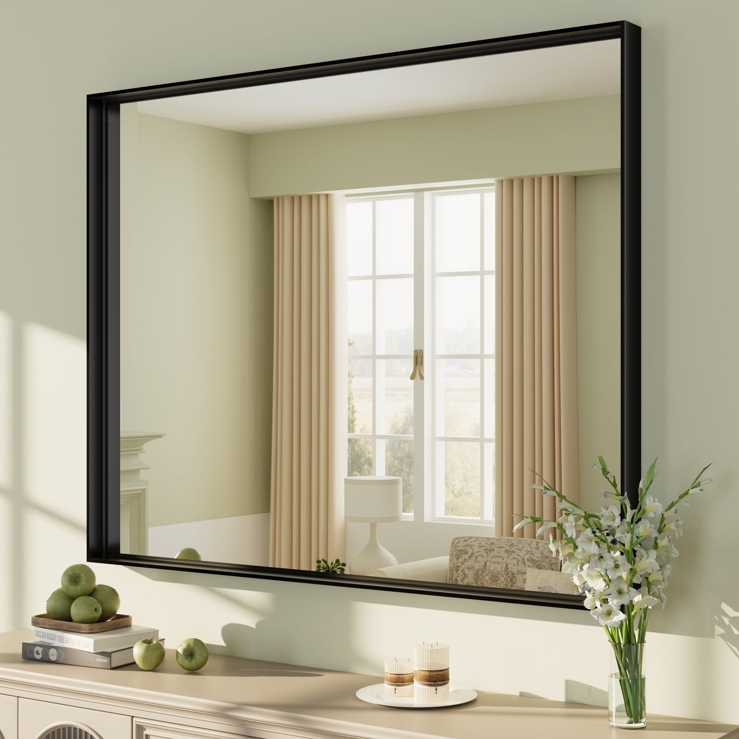 Rectangular Aluminum Alloy Framed Wall Bathroom Vanity Mirror