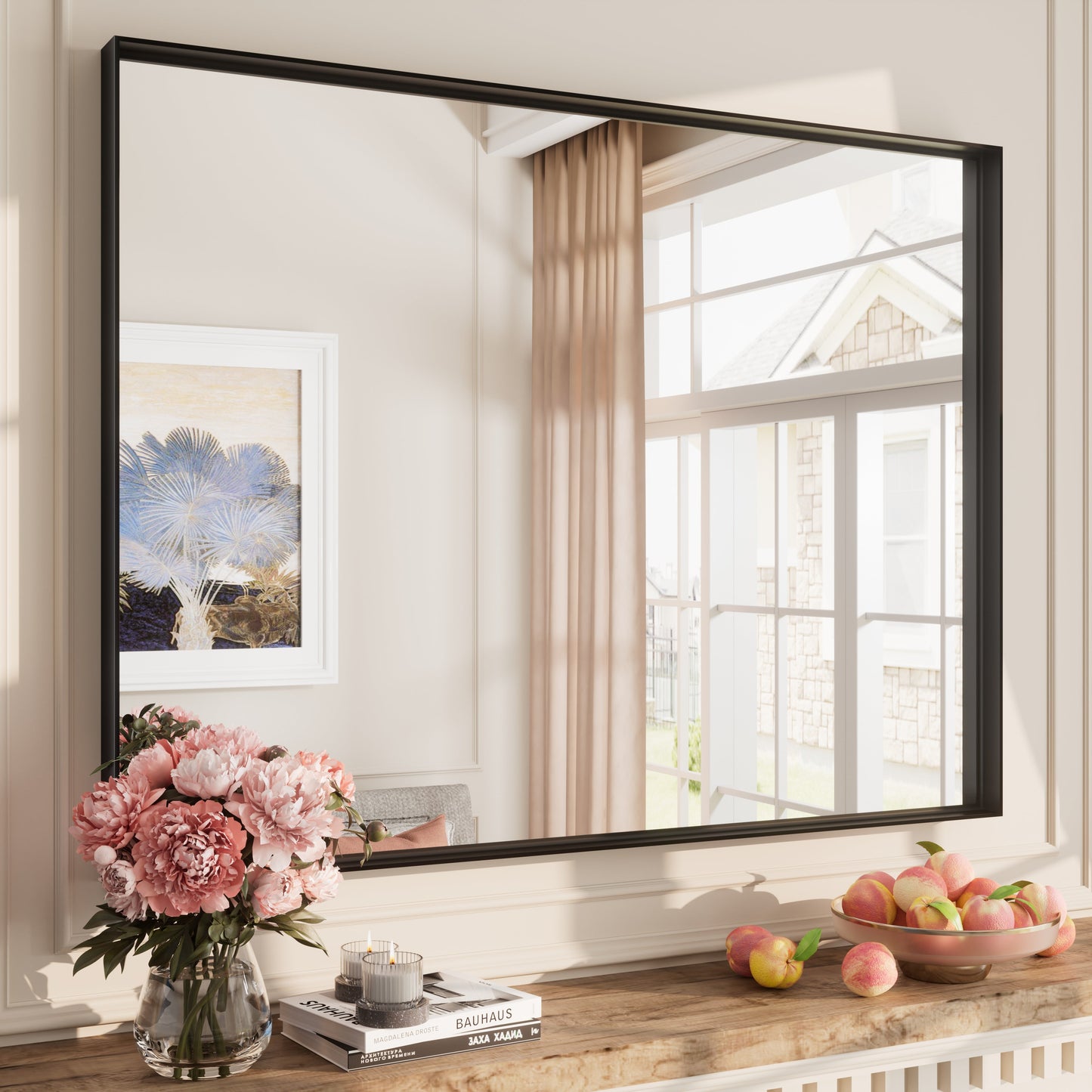 Rectangular Aluminum Alloy Framed Wall Bathroom Vanity Mirror