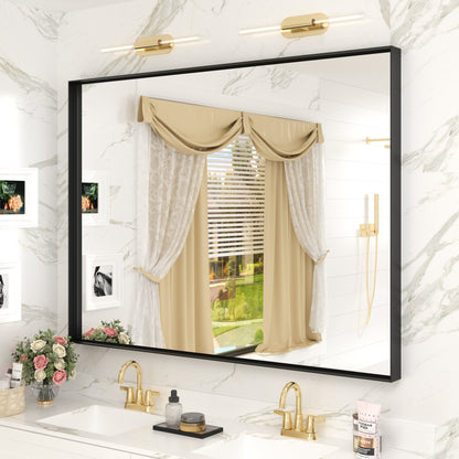 Rectangular Aluminum Alloy Framed Wall Bathroom Vanity Mirror