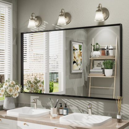 Rectangular Aluminum Alloy Framed Wall Bathroom Vanity Mirror