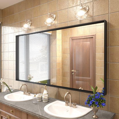Rectangular Aluminum Alloy Framed Wall Bathroom Vanity Mirror