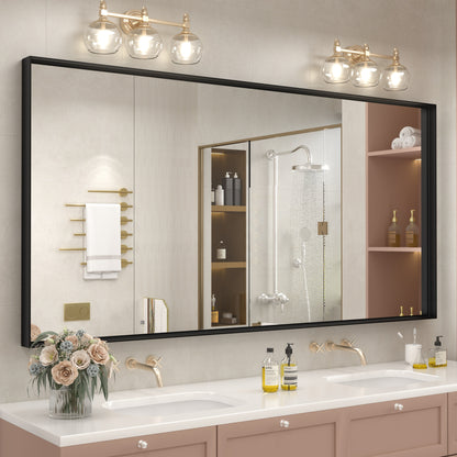 Rectangular Aluminum Alloy Framed Wall Bathroom Vanity Mirror
