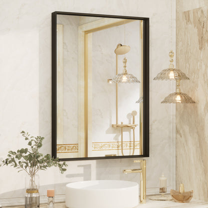 Rectangular Aluminum Alloy Framed Wall Bathroom Vanity Mirror
