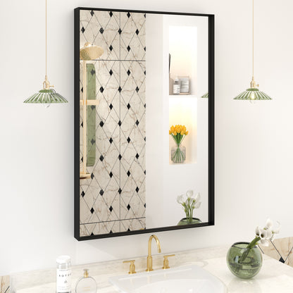 Rectangular Aluminum Alloy Framed Wall Bathroom Vanity Mirror