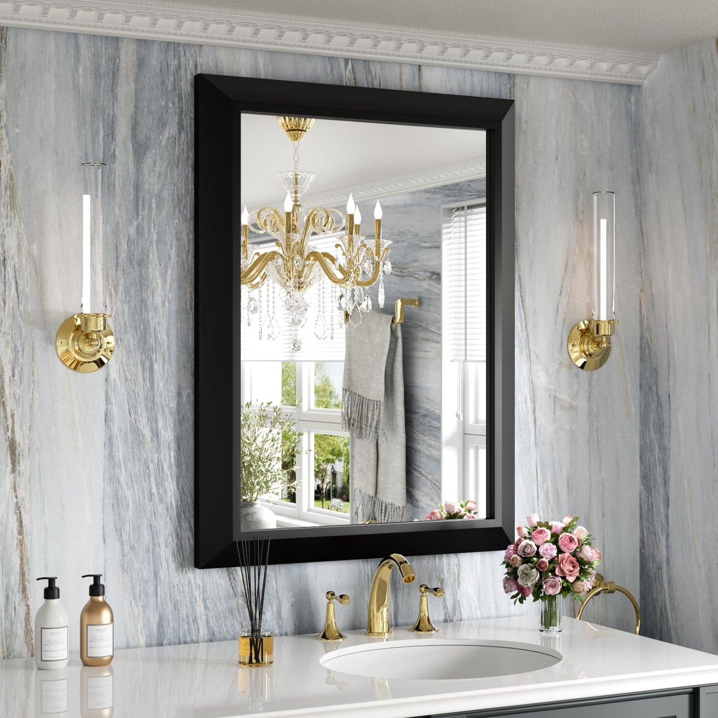 Framed Thick Sharp Wall Decor Mirror