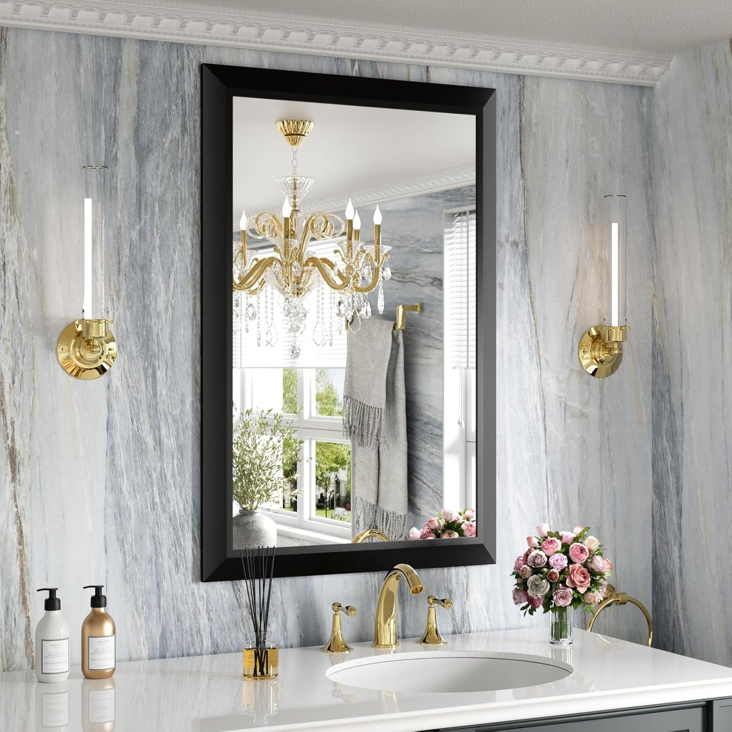 Framed Thick Sharp Wall Decor Mirror